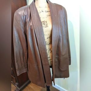 Lord & Taylor vintage 1980s brown leather coat